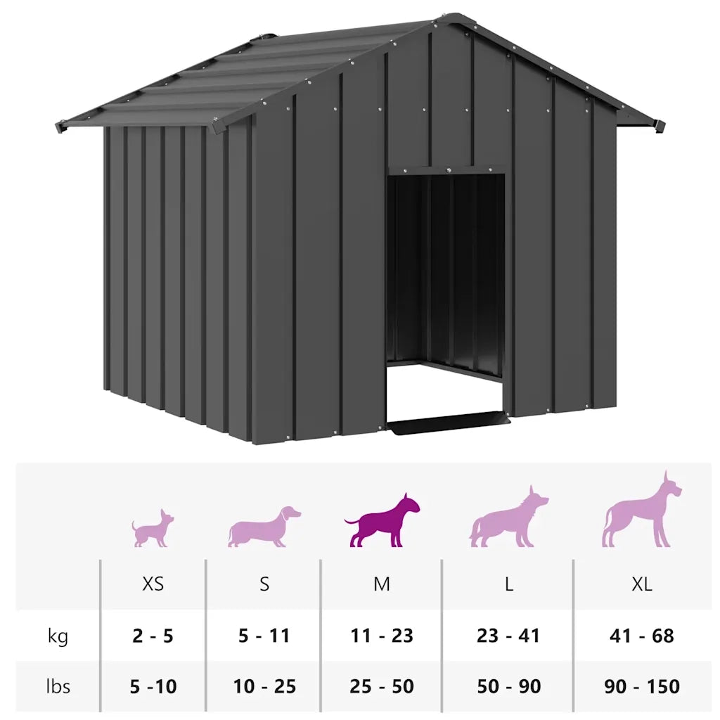 Casetta per Cani con Tetto 131x101x102 cm Acciaio Zincato 4100917