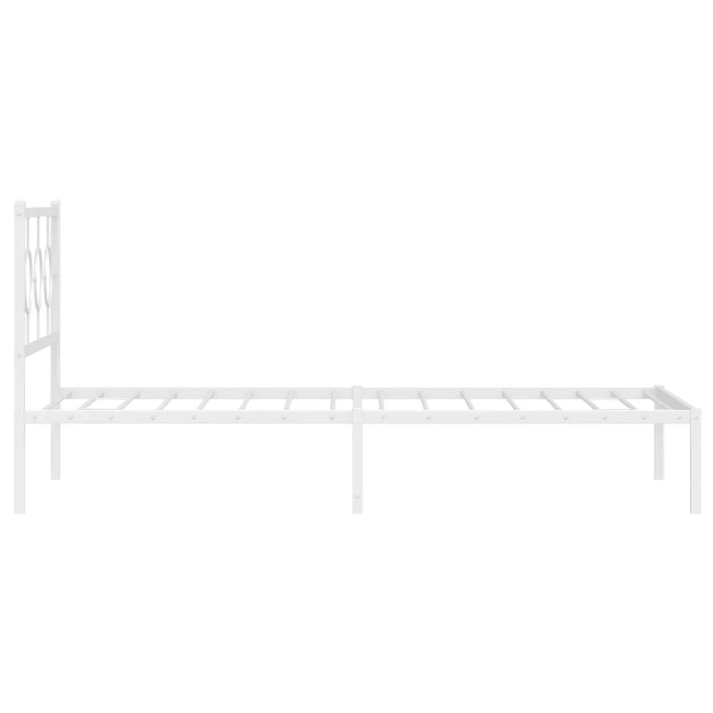 Giroletto con Testiera Metallo Bianco 107x203 cm