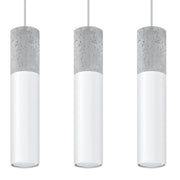 Pure Lume VALERO 3 lampadario cemento bianco 3xGU10