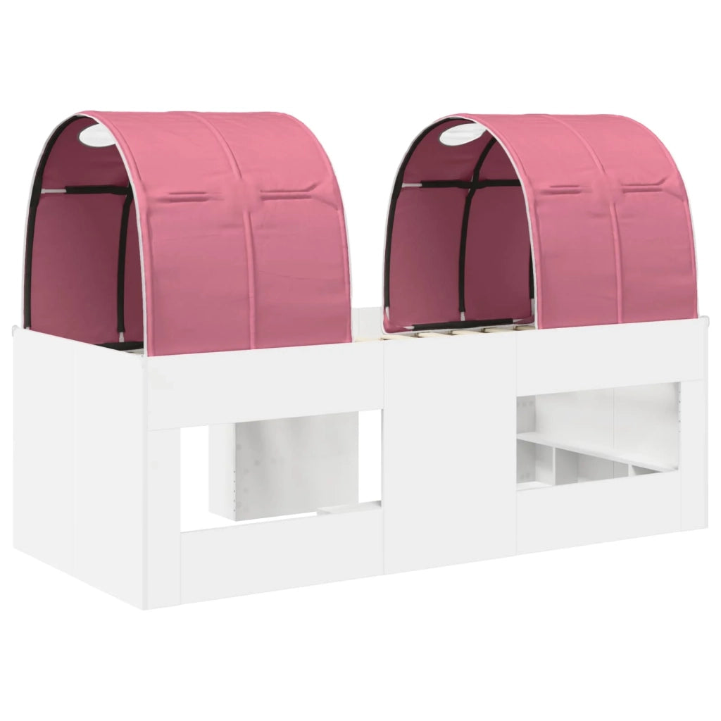 Letto con Tunnel 4 pcs Bianco e Rosa Legno ingegnerizzato