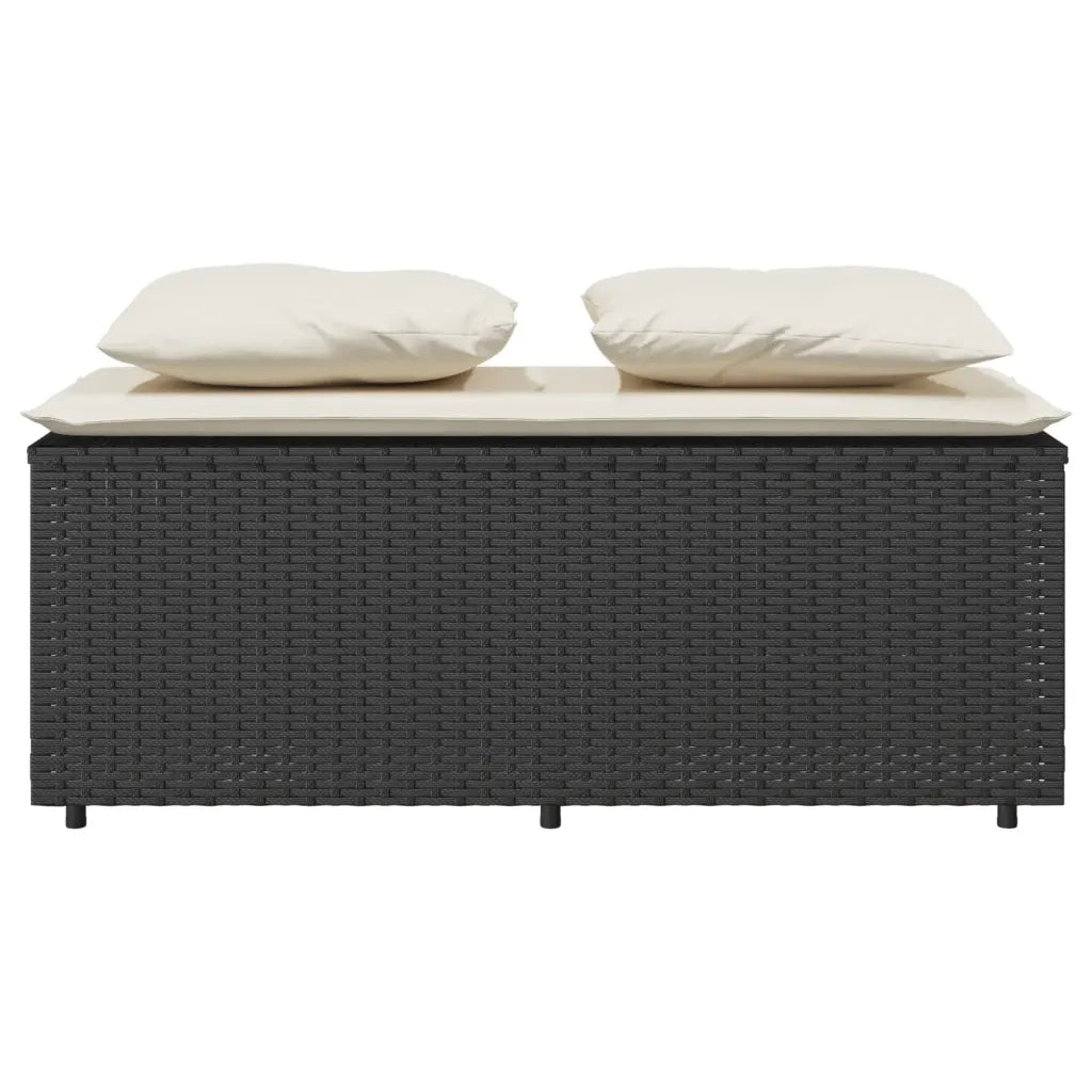 vidaXL Set da Pranzo da Giardino 3 pz con Cuscini Nero in Polyrattan