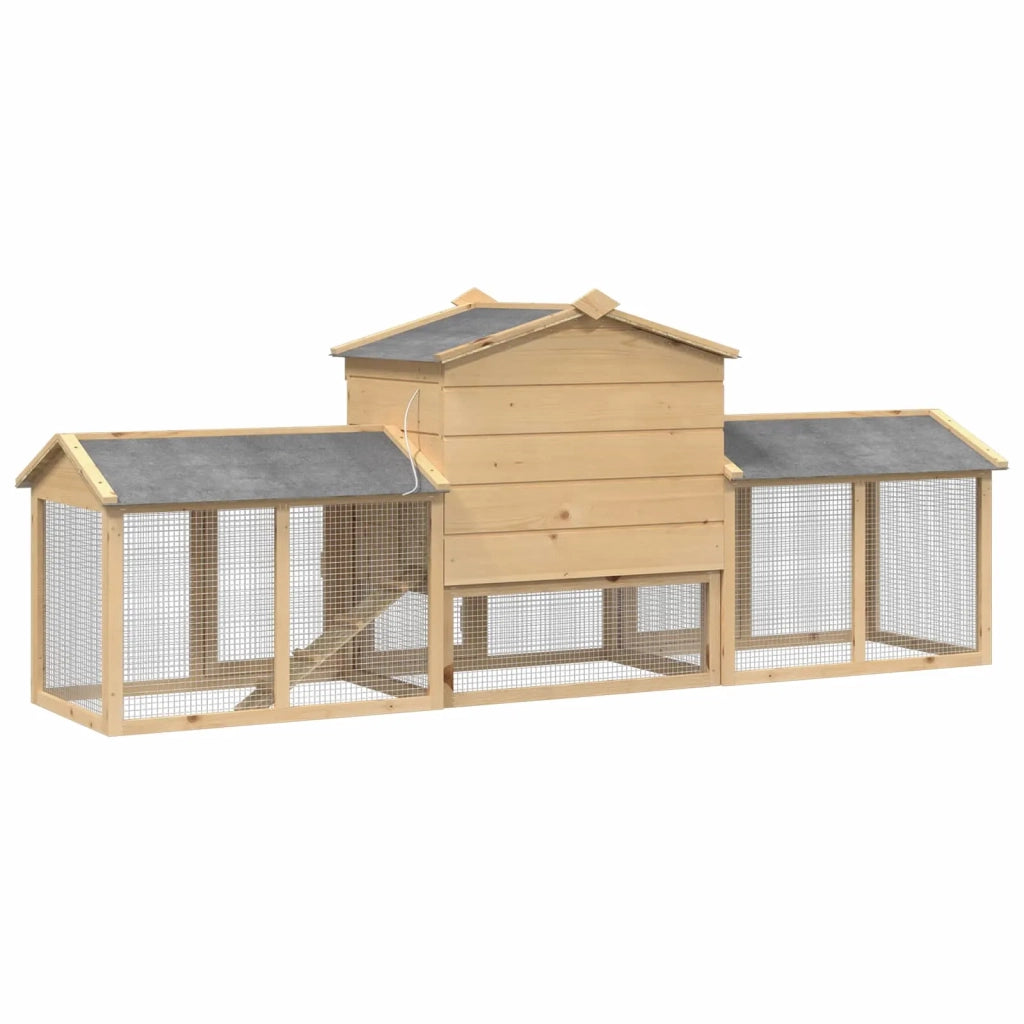 Pollaio 3 pcs Marrone Pino massello 3388344