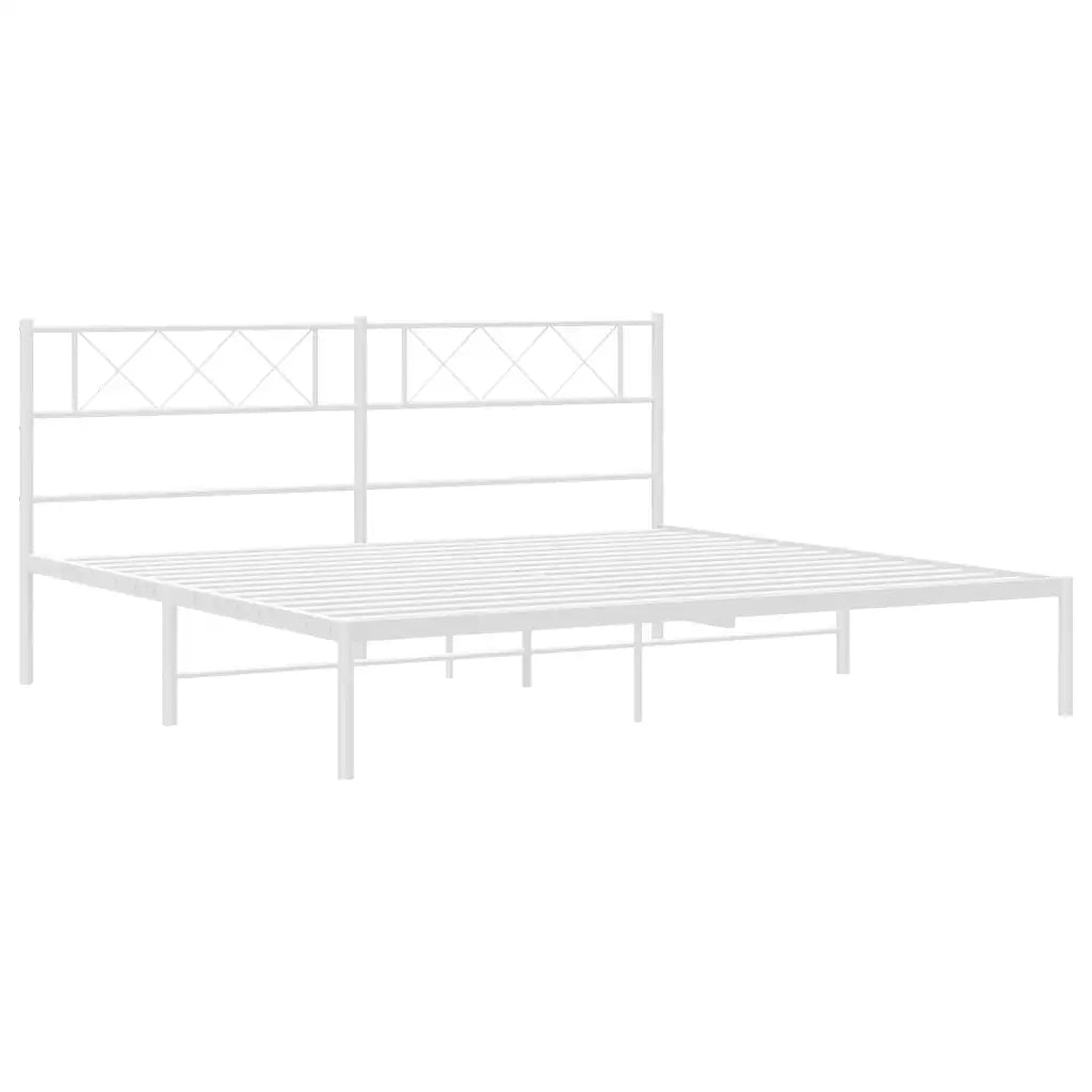Giroletto con Testiera Metallo Bianco 183x213 cm 372331