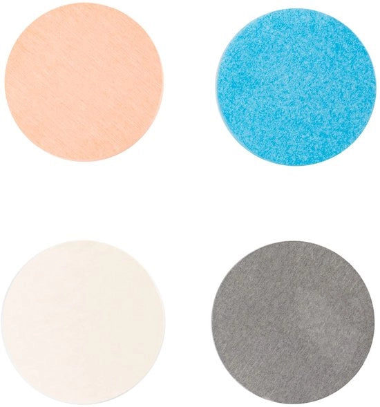 Set di 4 sottopiani rotondi con diatomee, assorbenti e decorativi, per caffè, bibite e tazze in casa, in bar, ristorante e cucina.