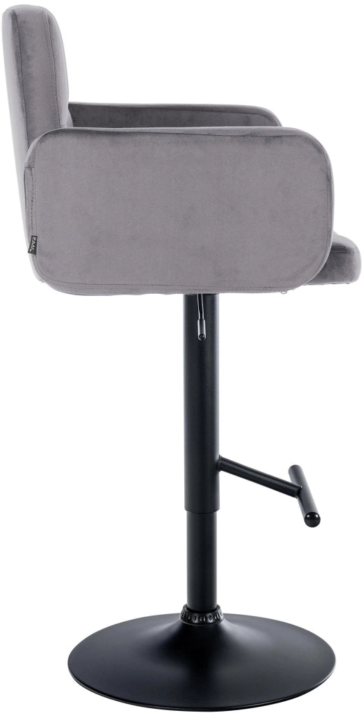 Set di 2 sgabelli da bar Los Angeles in velluto grigio scuro,nero