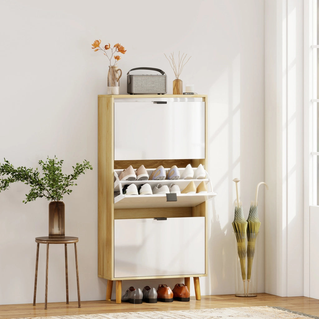 Scarpiera 3 cassetti ¨C zephmum ¨C bianco 60x24x127