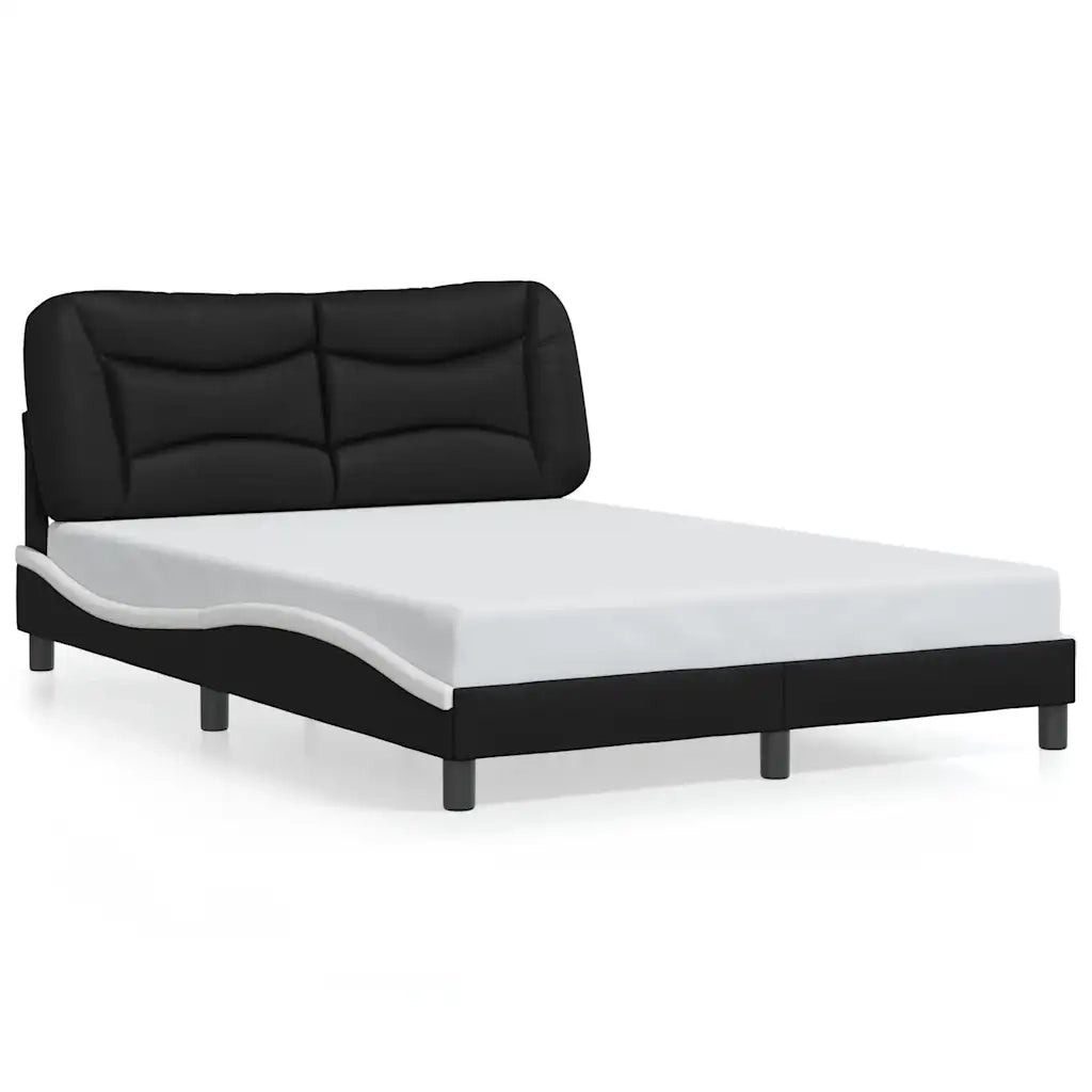 Giroletto senza Materasso Hvar Nero e Bianco 140x190 cm in Similpelle