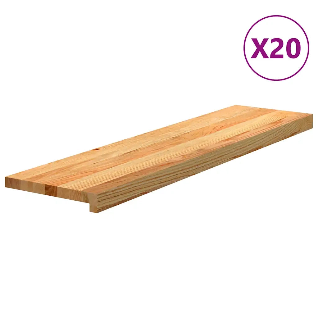 Gradini 20 pz Marrone Chiaro 100x30x2 cm Legno Massello Rovere 3283010