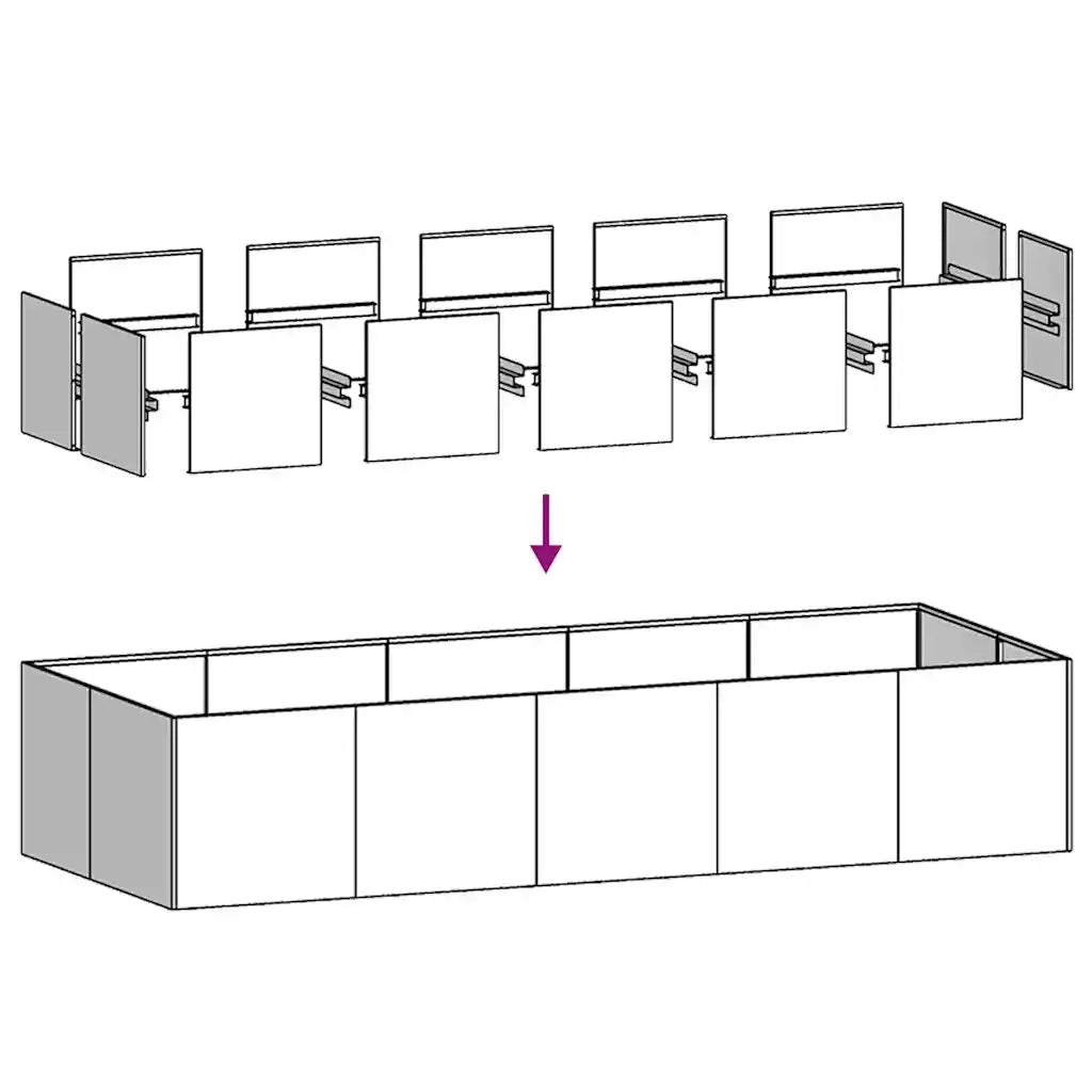 Fioriera-Vaso-Contenitore per Piante 200x80x40 cm in Acciaio Inox