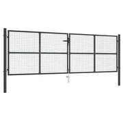 Cancello per Giardino in Acciaio Zincato Grigio 400x175 cm cod mxl 77246