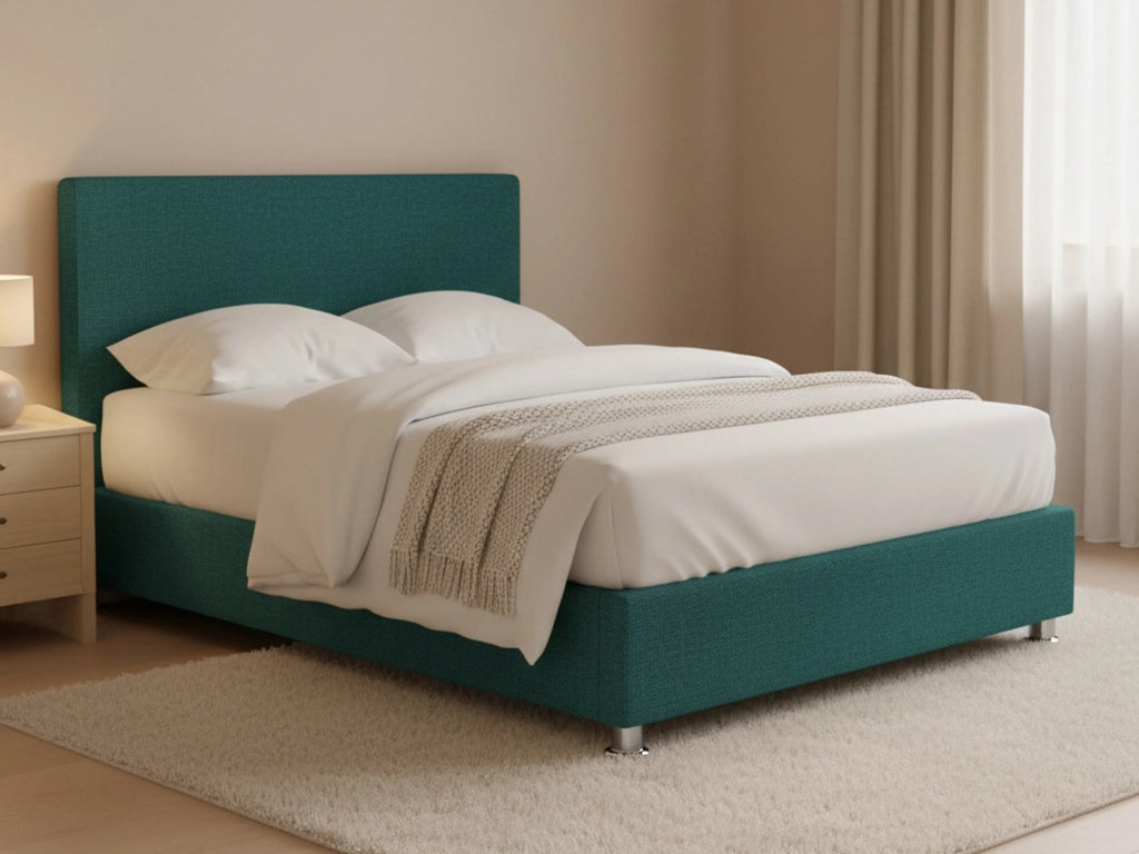Lichfield, Letto Matrimoniale Sfoderabile Made in Italy, Verde Petrolio