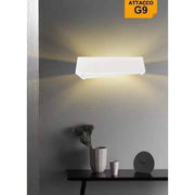 Trade Shop - Applique In Gesso Moderno Design Rettangolo Tinteggiabile Biemissione G9 Gs-e76 -