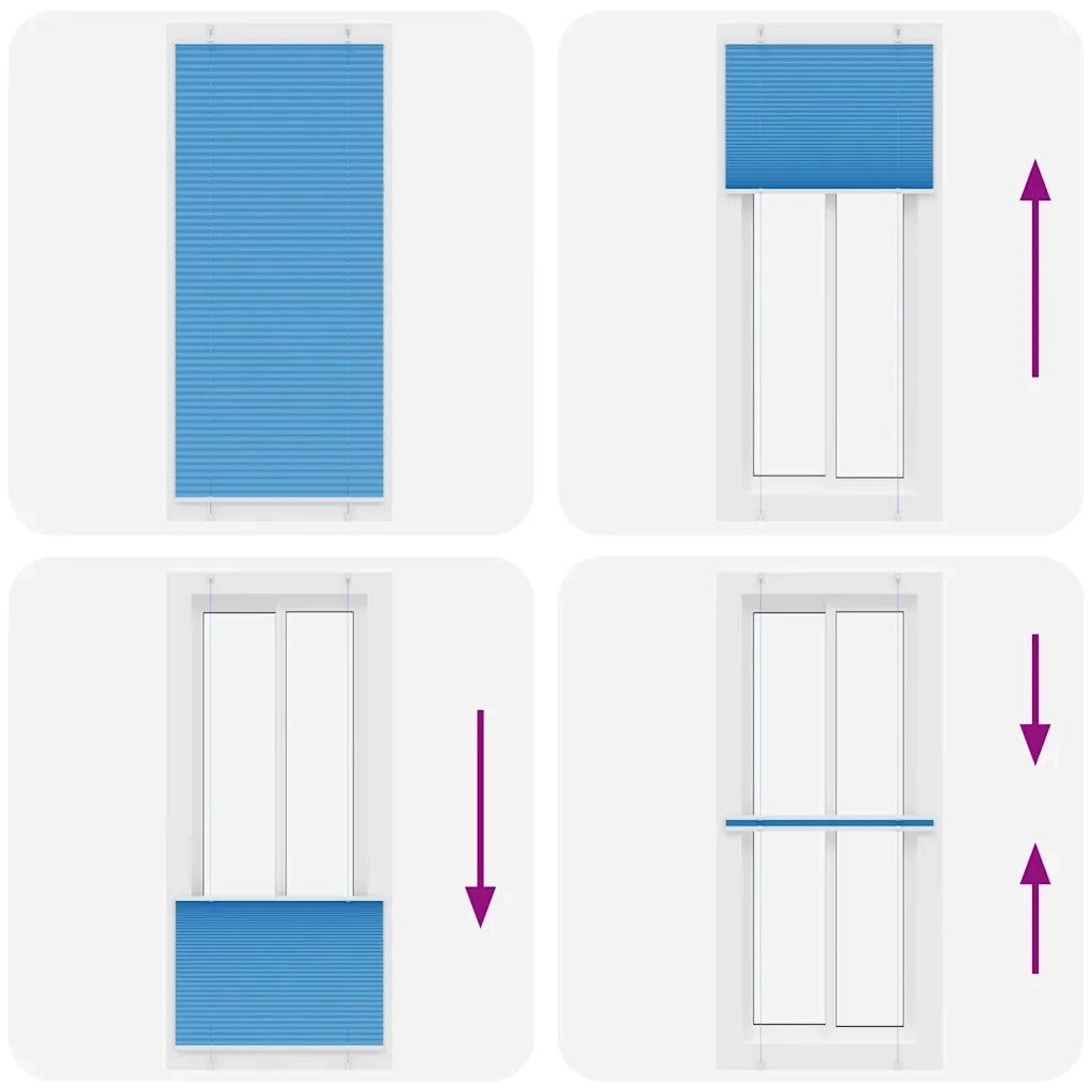 vidaXL Tenda Plissettata Blu 95x200 cm Larghezza Tessuto 94,4 cm