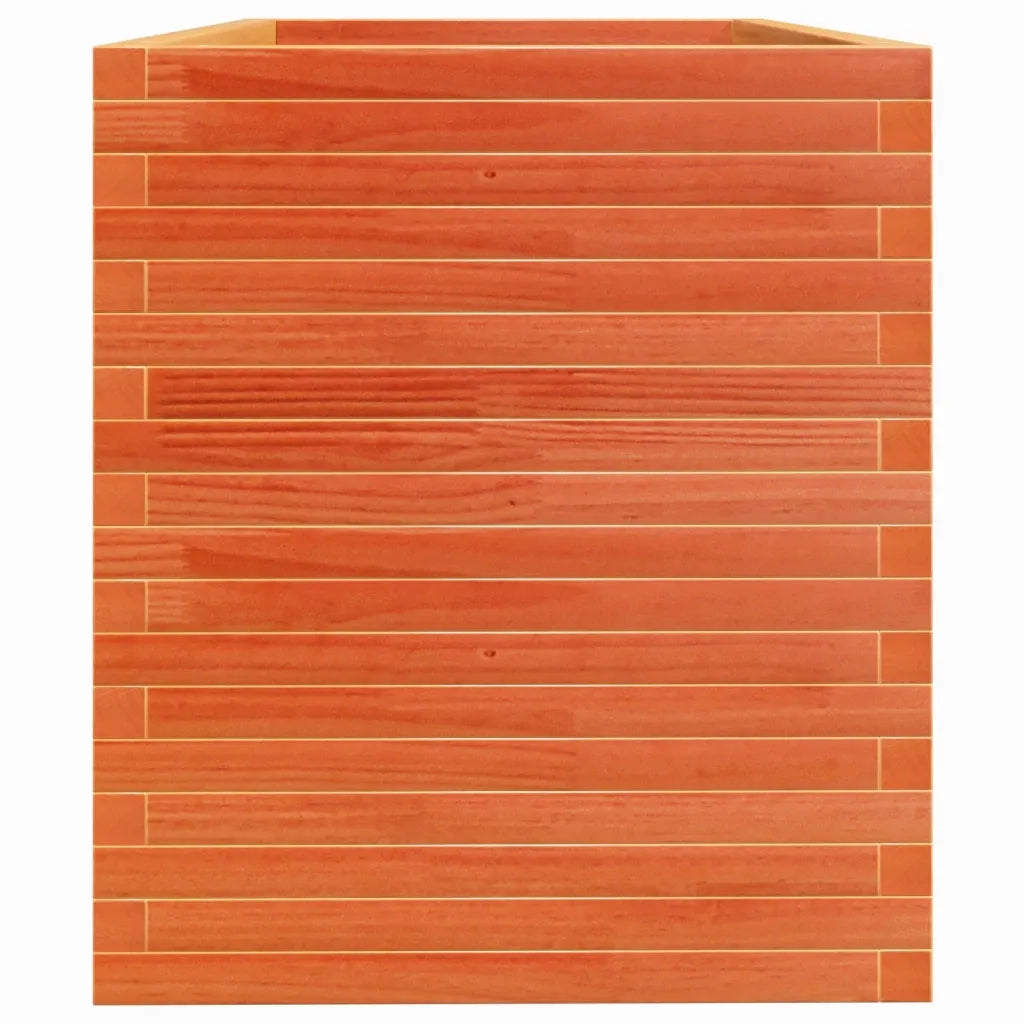 Fioriera Giardino-Vaso da Esterno-Contenitore per Piante Marrone Cera 110x60x68,5 Legno Massello Pino