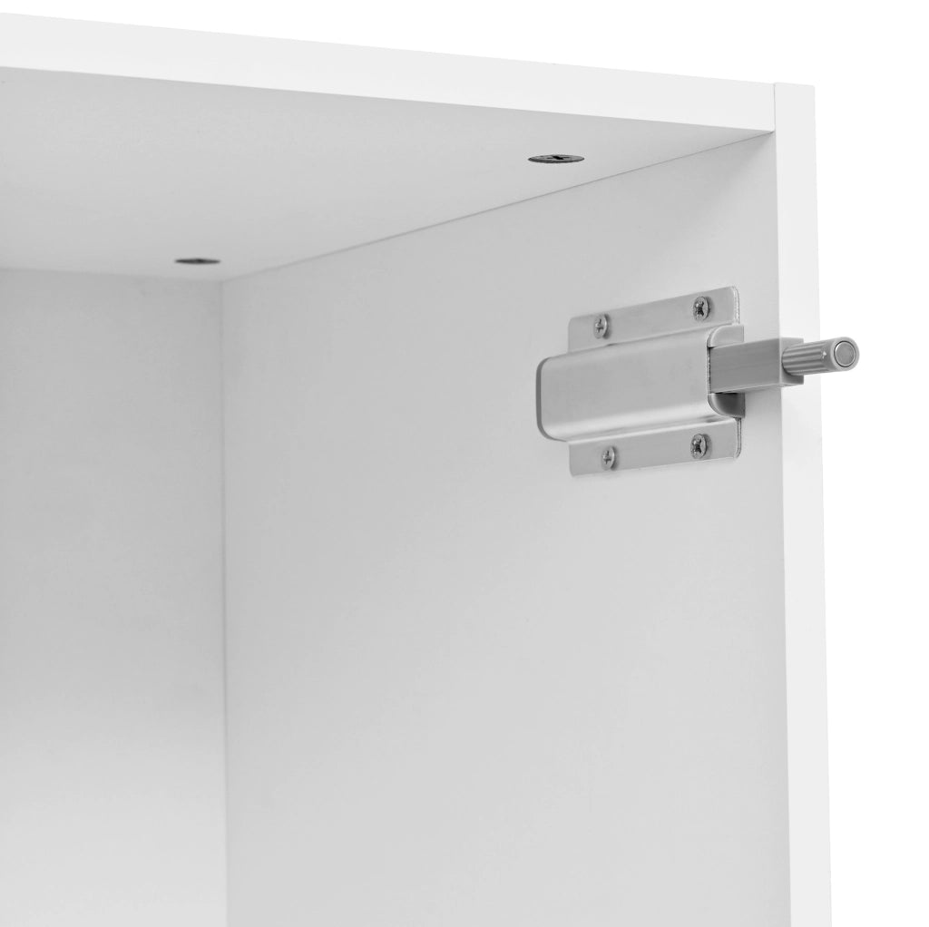 Guardaroba ingresso 5 in 1 con specchio; scarpiera; cassetti e panca; MDF bianco