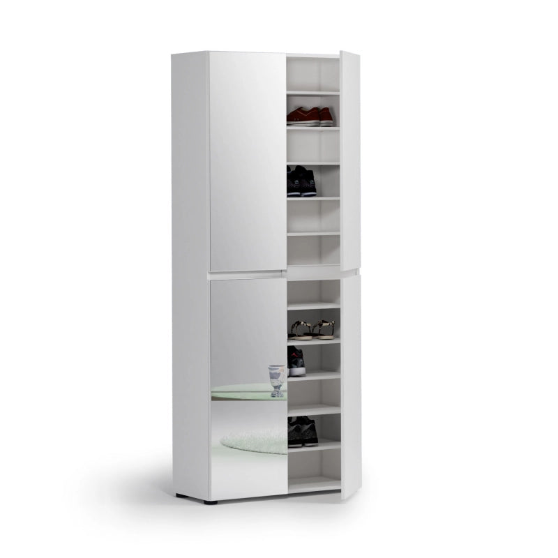 Scarpiera XXL a 4 ante e 2 specchi MISTER Made in Italy cm 80x35x200h