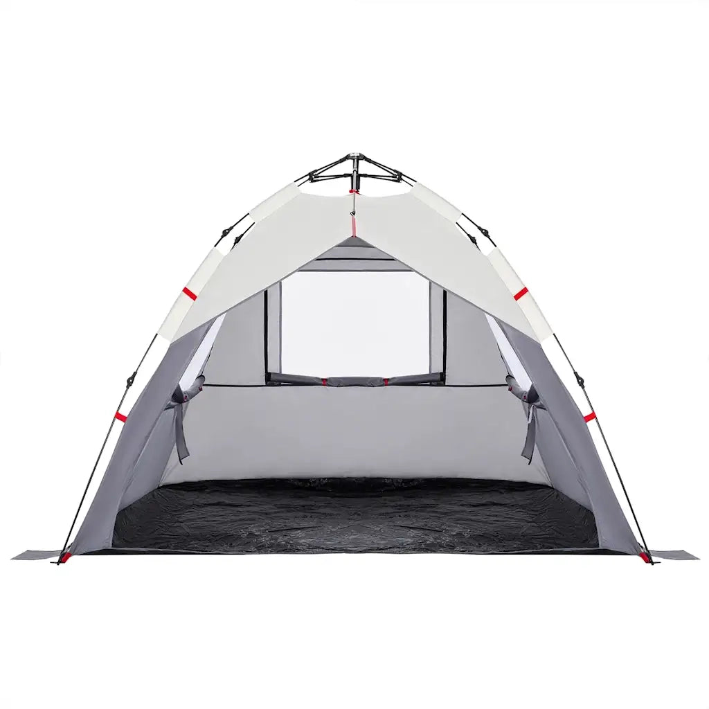 Tenda da Spiaggia 3 Persone-Tenda da campeggio Grigio Rilascio Rapido Impermeabile 713644
