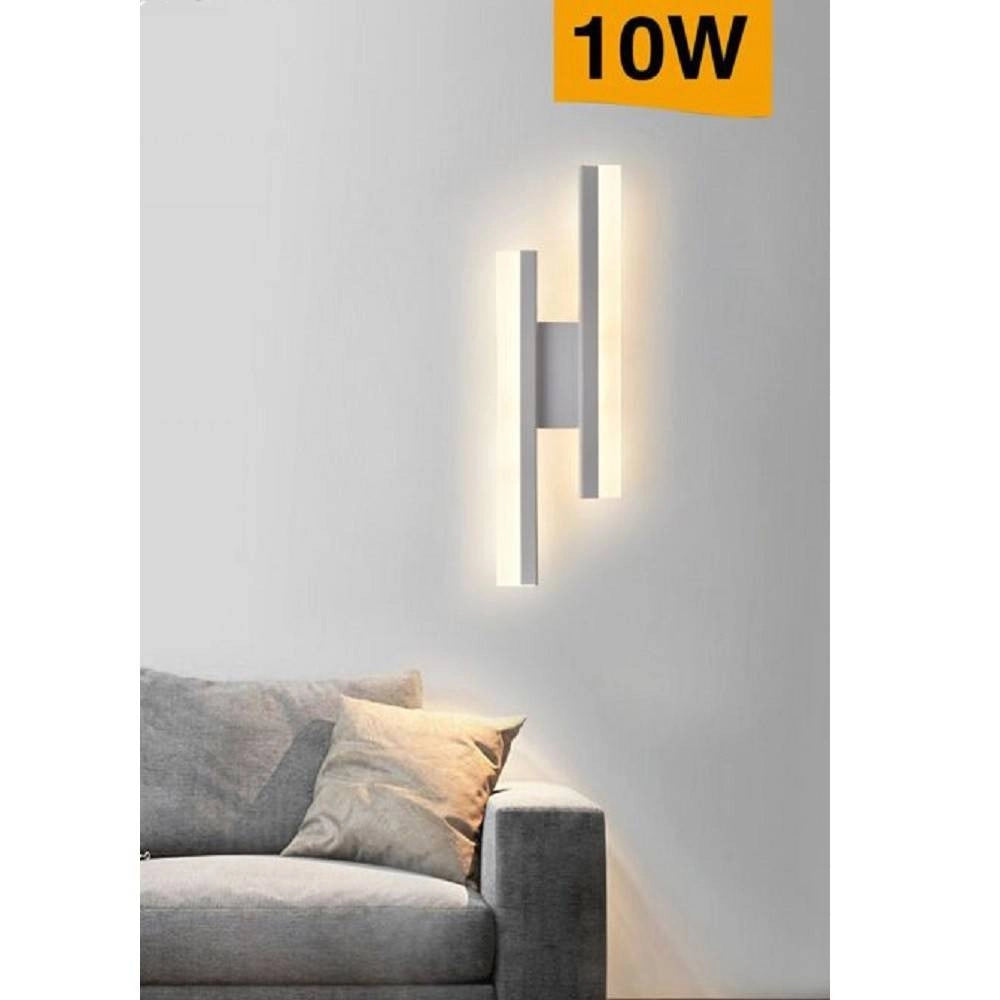 Trade Shop - Applique Parete Moderno 10w Lumetto Abat Jour Bianca Luce 6500k 4000k 3000k E87b -