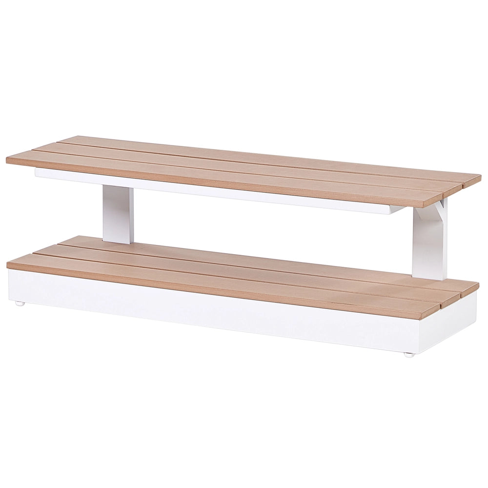 Set di divani 5 posti con tavolini Beige Tessuto Poliestere Cuscino Media Resistenza Giardino Stile Moderno Esterno