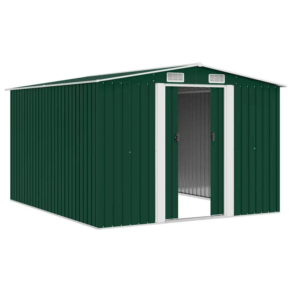 Casetta da Giardino 257x298x178 cm in Metallo Verde 143340