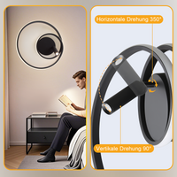 ZMH Lampada da soffitto plafoniera LED dimmerabile 40cm 37W nera telecomando per cucina