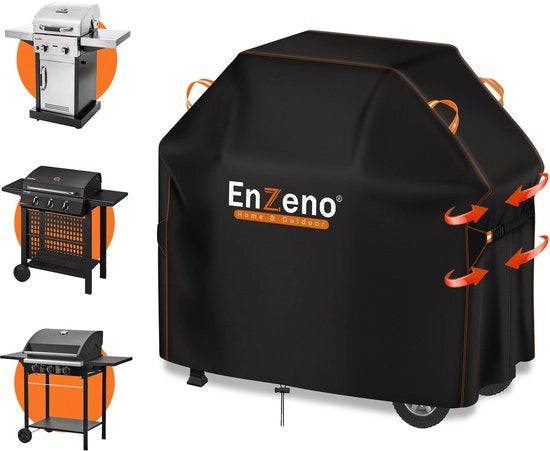 Grillhoes Weerbestendig, 120x60x120cm Gasgrillhoes Grillbeschermhoes Stofdichte grillhoes - Zwart
