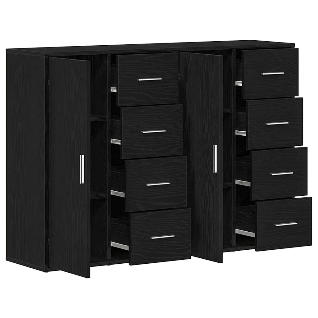 Credenza 2 pcs Rovere Nero 60 x 31 x 84 cm Legno multistrato 3334313