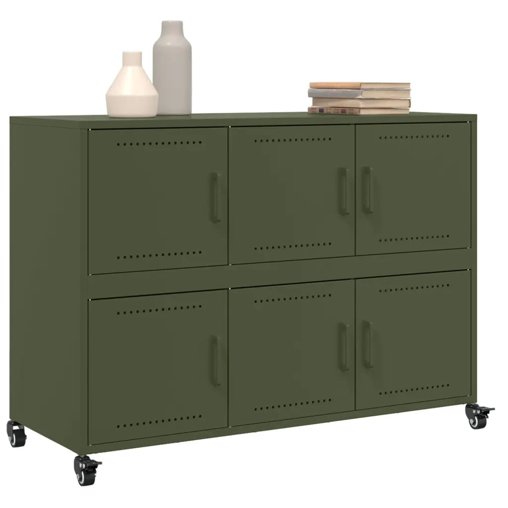 Credenza Verde Oliva 100,5x39x72 cm in Acciaio 846744