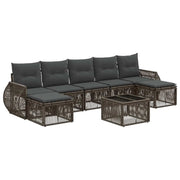 Set Divano da Giardino 8 pcs Grigio e Grigio Scuro polyrattan