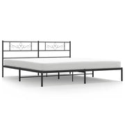 Letto matrimoniale | Letto per adulti | Giroletto con Testiera in Metallo Nero 193x203 cm