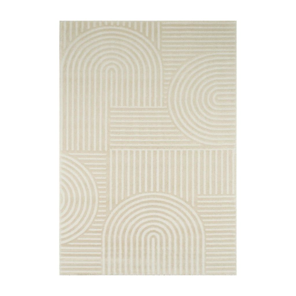 Tappeto da interno motivo grafico archi, crema, crema