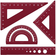 Set di Linea 15 cm - Linea Metallica - Set di Geometria - Misuratore Angoli/Triangolo - Alloio Duro - Superficie Resistente ai Solletti - Set di Misurazione