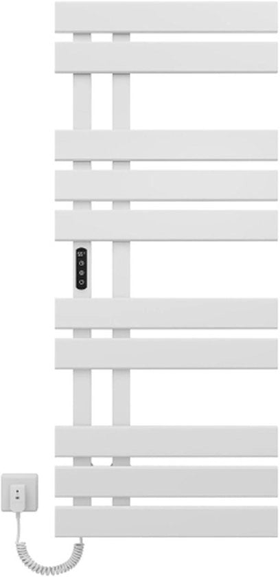 Handdoekenrek a Termo Regolabile - Ladder a Parete con Riscaldamento - Handdoekenrek Elettrico - Riscaldatore di Asciugamani in Pietra - Temperatura Regolabile - Economia di Energie - Bianco Destro