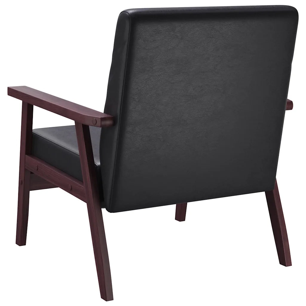 Divano Sedia-Poltrona Nera in Similpelle 537033