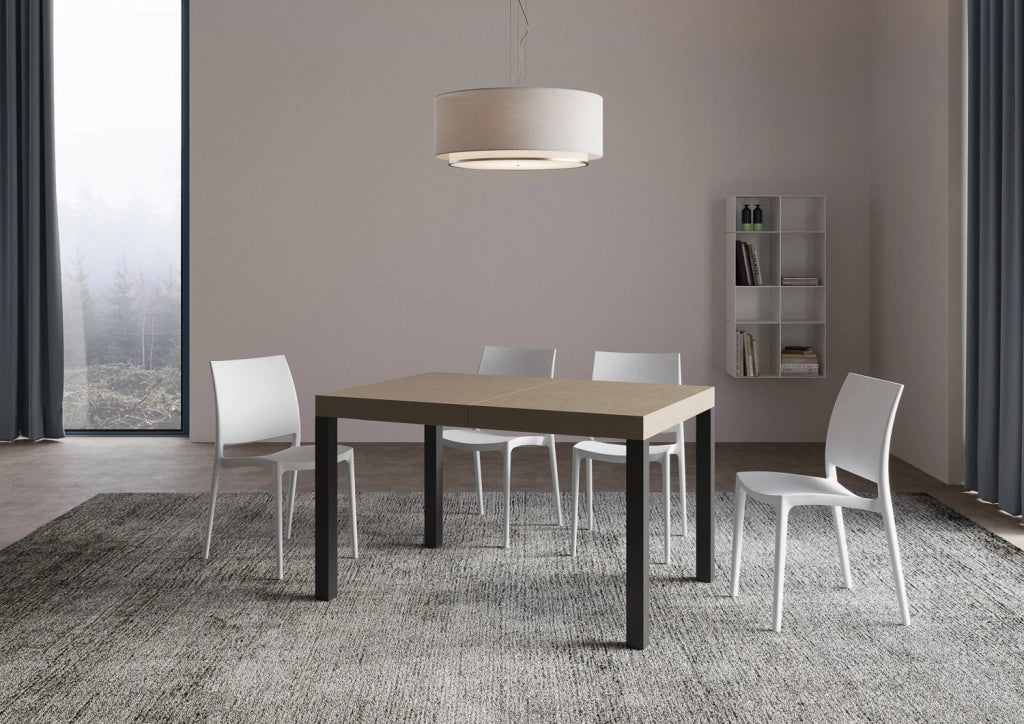Tavolo allungabile 90x120/224 cm Every tortora gambe antracite