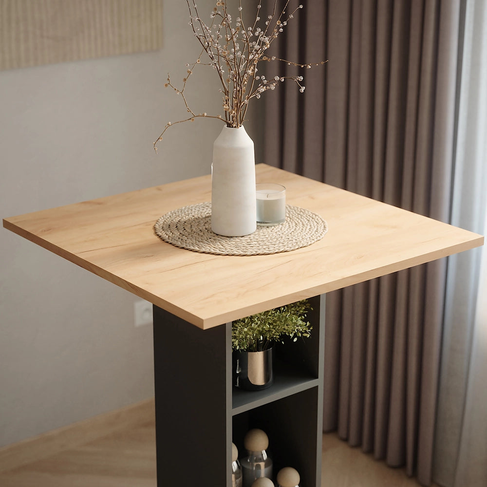Vicco Tavolo da bar Quercia dorata/antracite 75 x 75 cm