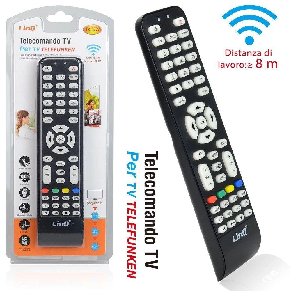 Trade Shop - Telecomando Tv Per Telefunken Tk-5727 Led Lcd Hdtv 3dtv Come Funzioni Originale -