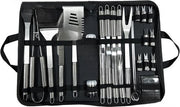 Set di barbecue 14 pollici con mattonelle di griglia - attrezzatura per griglia in acciaio inossidabile completa in scatola di alluminio per la conservazione per campeggio all'aperto e barbecue per giardino - regalo ideale per uomini e padri