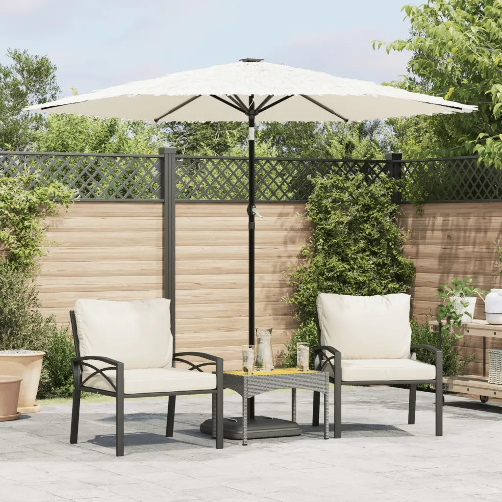 Ombrellone Giardino-Ombrello da Balcone con Palo in Acciaio Bianco 268x268x226 cm