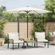 Ombrellone Giardino-Ombrello da Balcone con Palo in Acciaio Bianco 268x268x226 cm