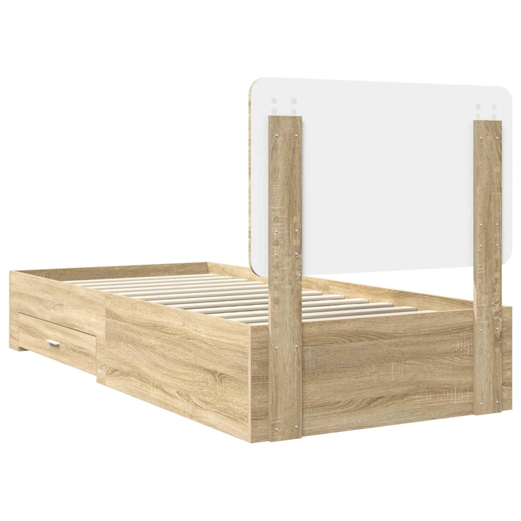 Struttura del letto Rovere Sonoma 75 x 190 cm Legno multistrato 3412848