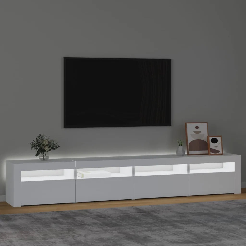 Mobile Porta TV con Luci LED Bianco 240x35x40 cm 3152762