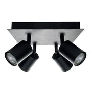PLAFONIERA FORM 4 SPOT GU10 30X30XH15CM NERA
