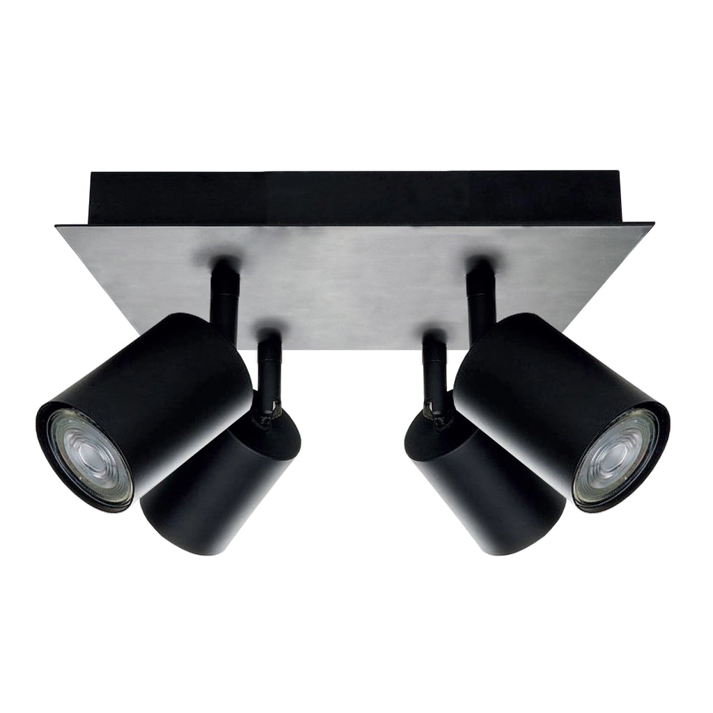PLAFONIERA FORM 4 SPOT GU10 30X30XH15CM NERA