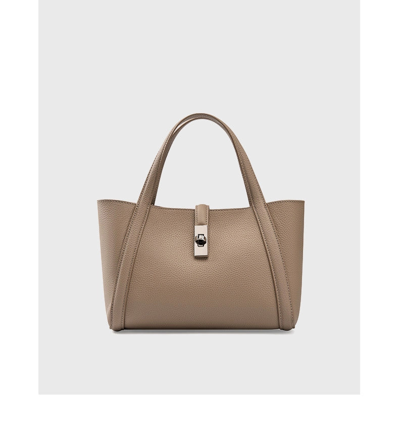 Borsa a tracolla da donna Lady in pelle di vacchetta grigia