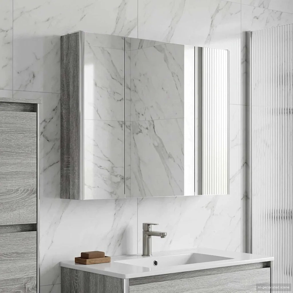 Mobiletto per specchio da bagno Grigio Sonoma 889268