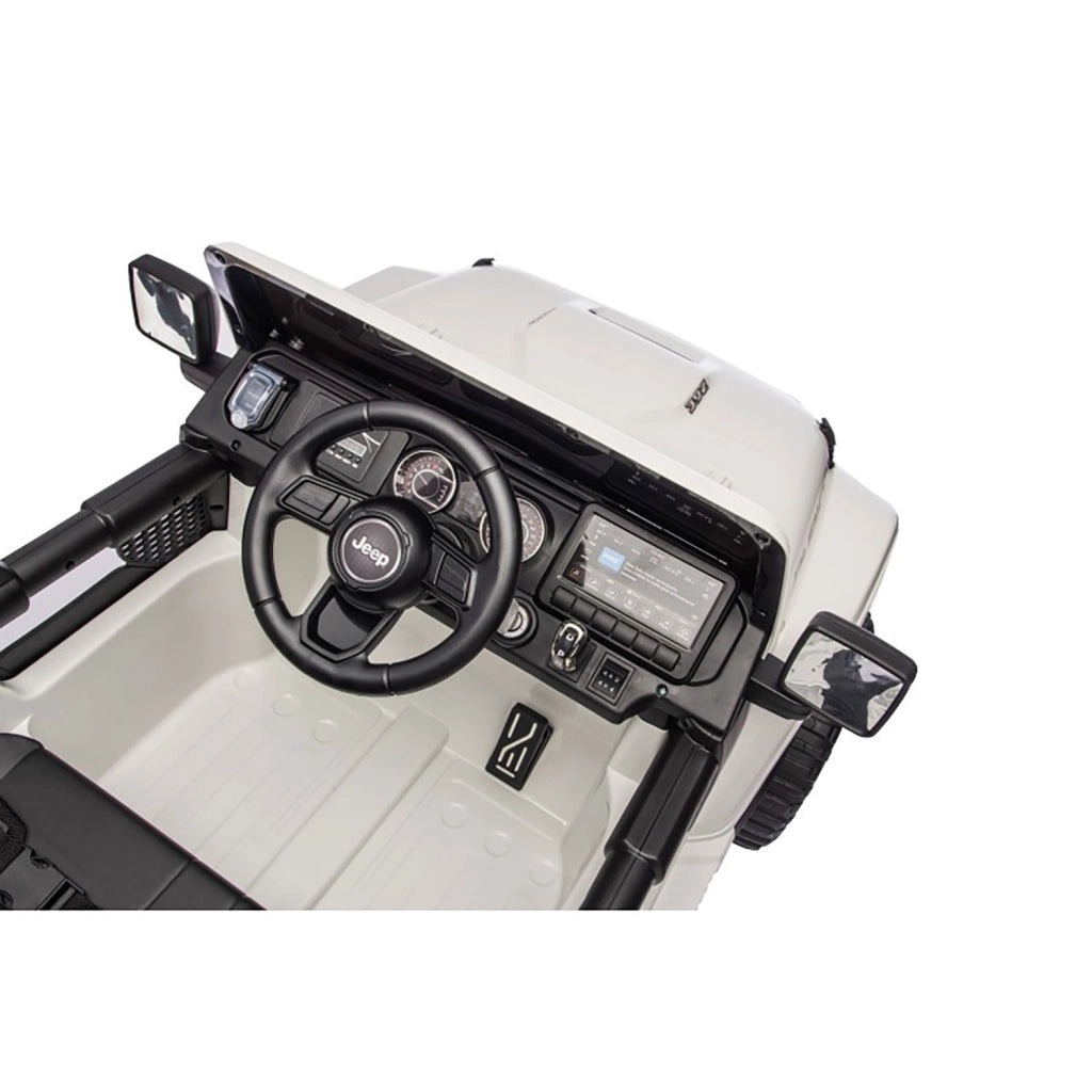 Macchina Elettrica per Bambini Jeep Wrangler Rubicon 12V con Telecomando Bianco