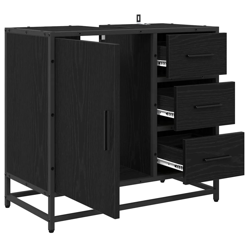 Mobile da Bagno Rovere Nero 65 x 33 x 60 cm Legno multistrato 883626