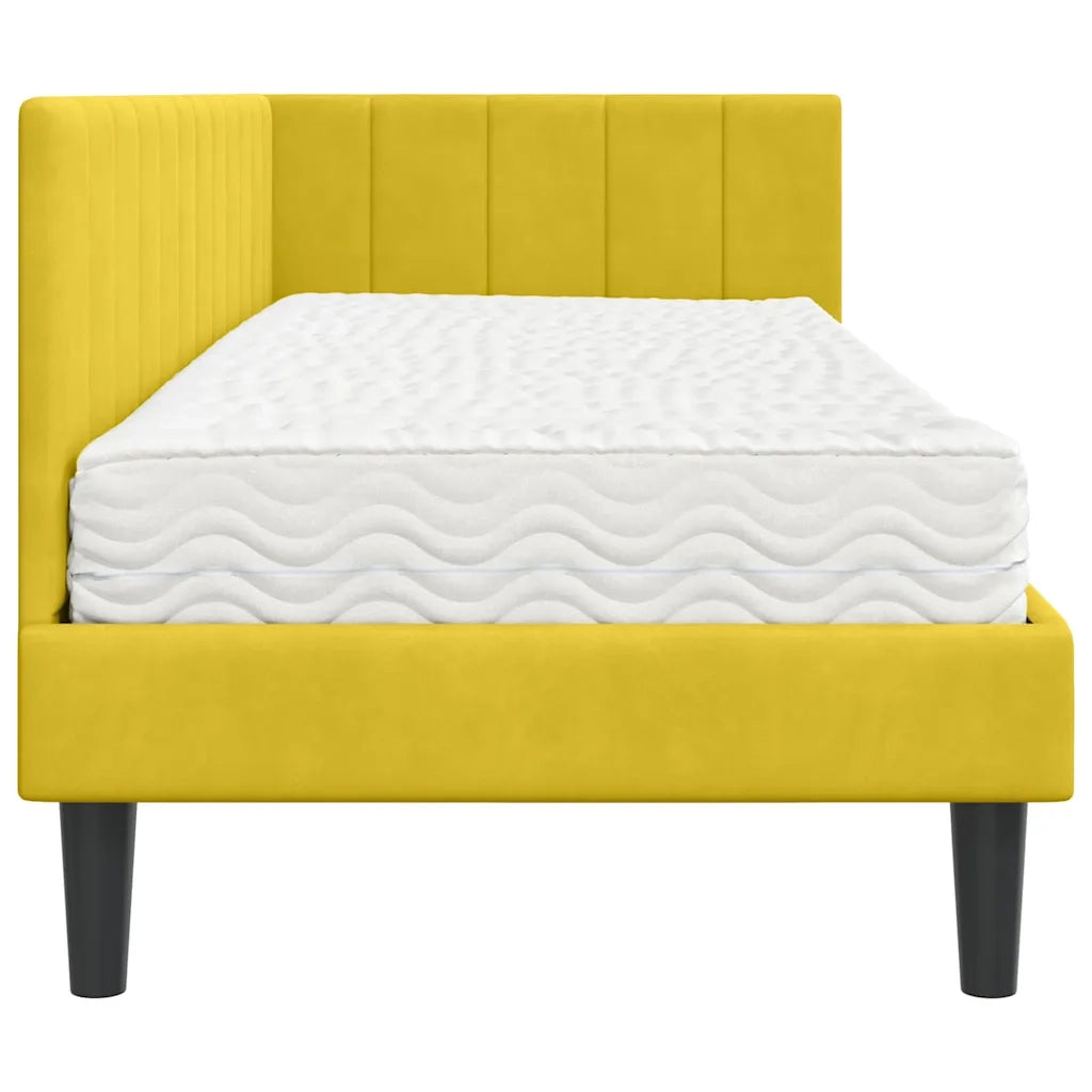 vidaXL Cornice del letto ad angolo Giallo 80 x 200 cm Velluto