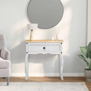 Tavolo Consolle Bianco 73 x 35 x 73 cm Pino massello 42024944